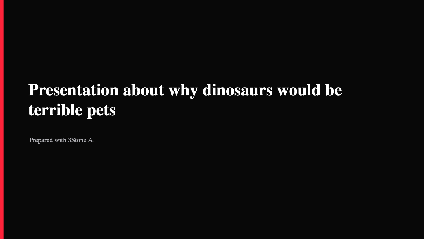 Editable dinosaur pet business presentation created by 3Stone
